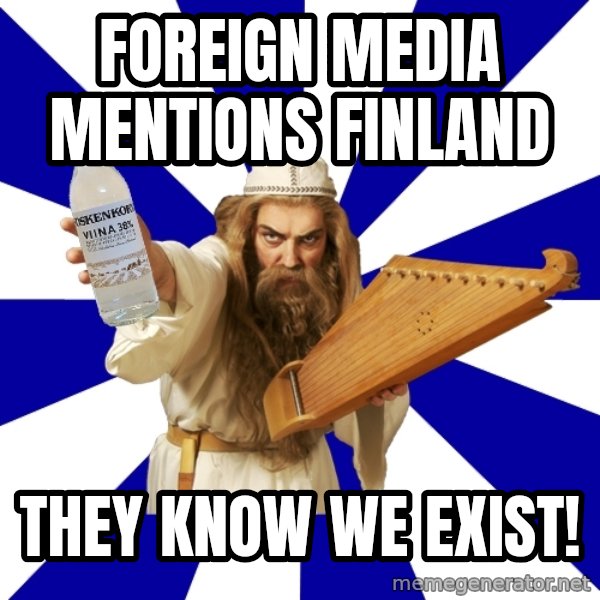 FinnishProblems meme: Foreign media mentions finland / They know we exist!