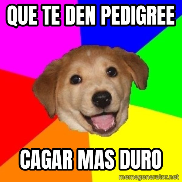 Advice Dog meme: Que te den pedigree / cagar mas duro