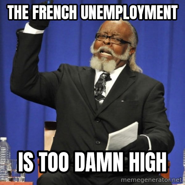 Rent Is Too Damn High meme: The french unemployment / IS TOO DAMN HIGH