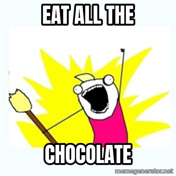 All the things meme: eat all the / chocolate
