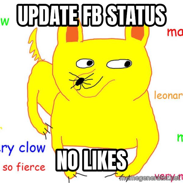 Forever Alone meme: Update fb status / no likes