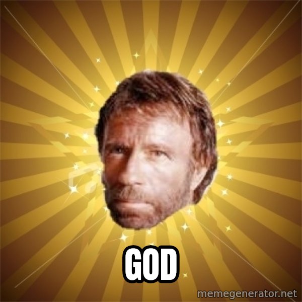Chuck Norris Advice meme: God
