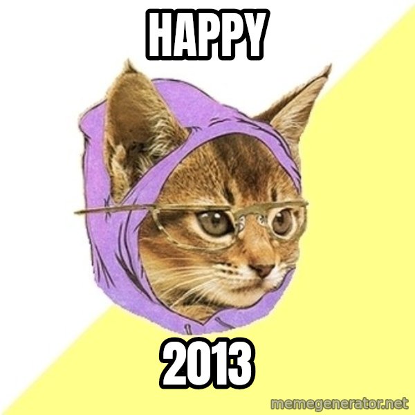 Hipster Kitty meme: Happy / 2013