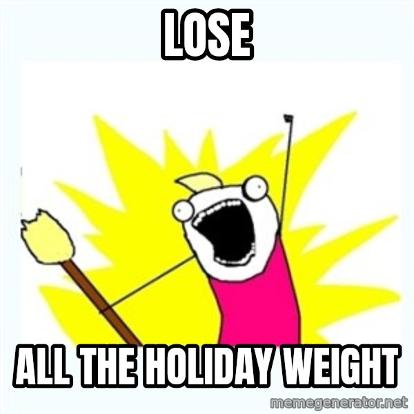 All the things meme: LOSE / all the holiday weight