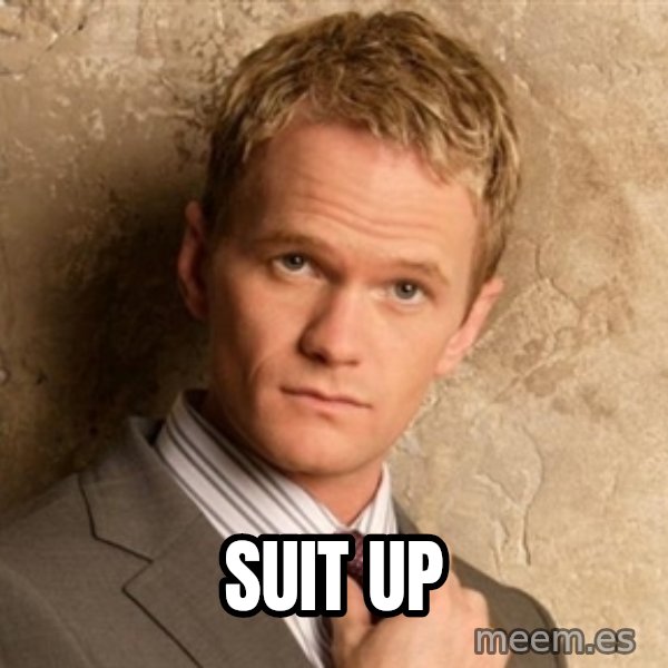 BARNEYxSTINSON meme: Suit up