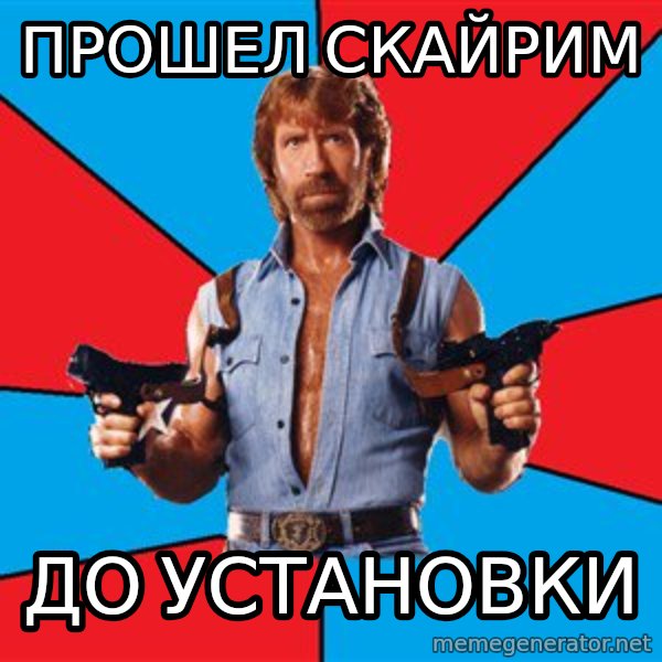 Chuck Norris  meme: прошел скайрим / до установки