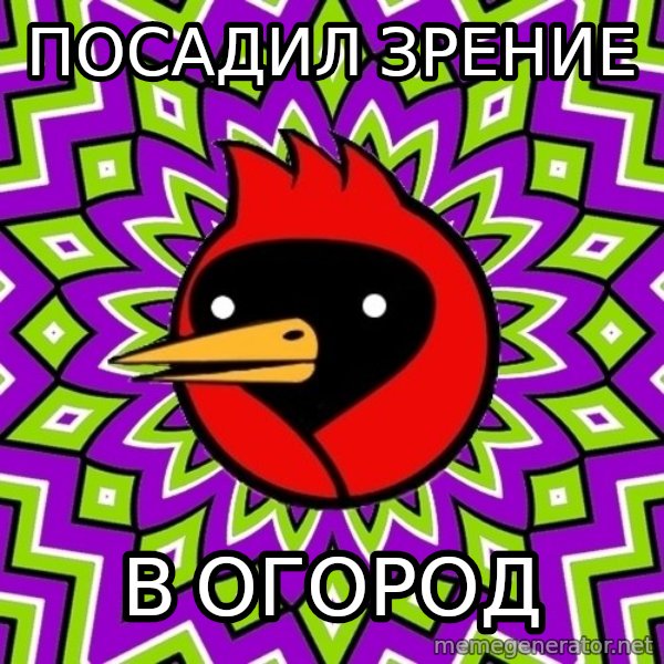 Omsk Crow meme: посадил зрение / в огород