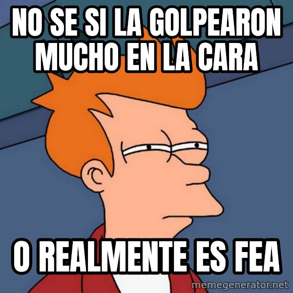 Futurama Fry meme: NO SE SI LA GOLPEARON MUCHO EN LA CARA / O REALMENTE ES FEA