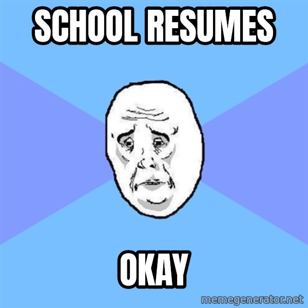 Okay Guy meme: SCHOOL RESUMES / OKAY