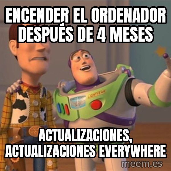 Anonymous, Anonymous Everywhere meme: encender el ordenador después de 4 meses / actualizaciones, actualizaciones everywhere