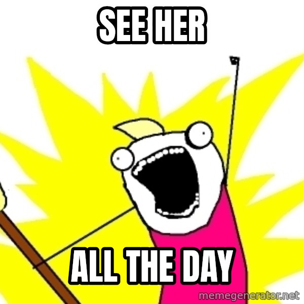 X ALL THE THINGS meme: see her / all the day