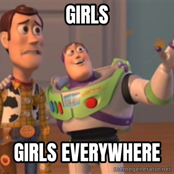 Tseverywhere meme: Girls / Girls Everywhere