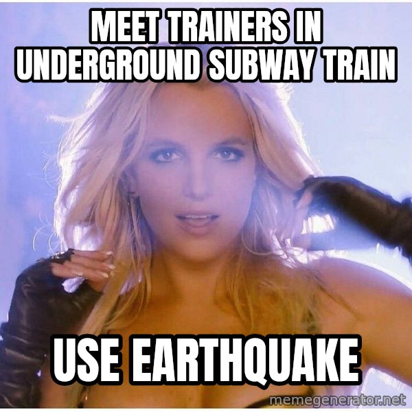 Professor Oak meme: Meet Trainers In Underground Subway Train / Use Earthquake