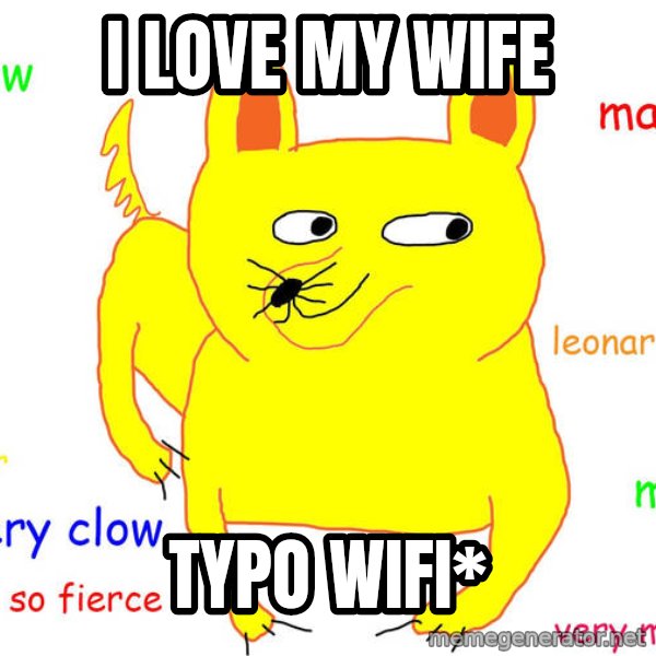 Forever Alone meme: I love my wife / typo wifi*
