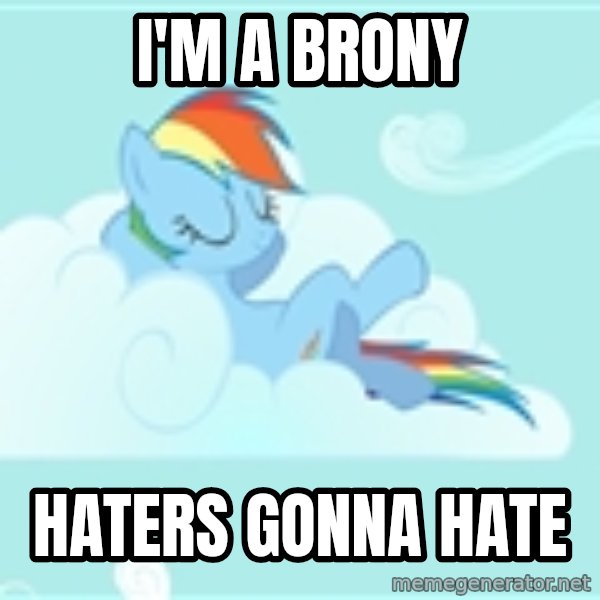 My Little Pony meme: I'm a brony / haters gonna hate