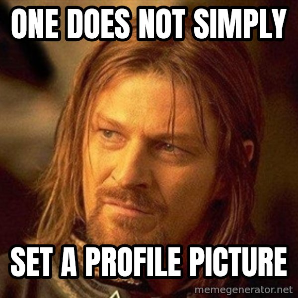Boromir meme: ONE DOES NOT SIMPLY / SET A PROFILE PICTURE