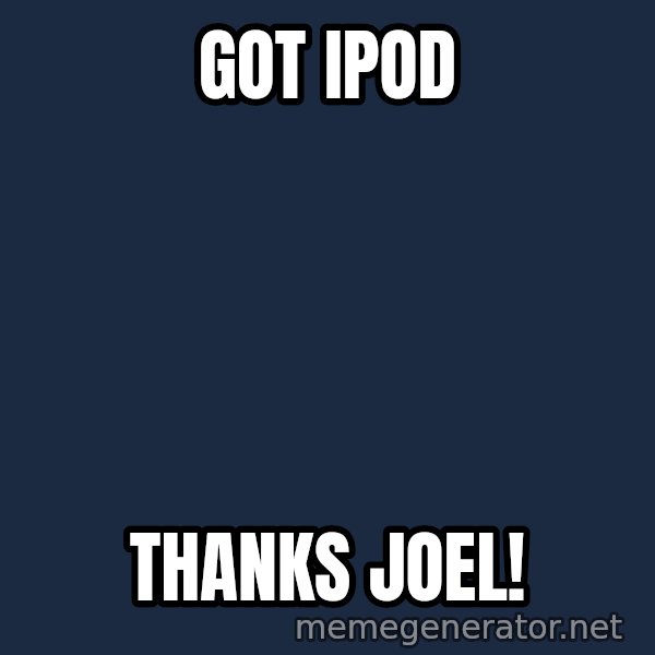 Typical Hockey Player meme: Got iPod / Thanks Joel!