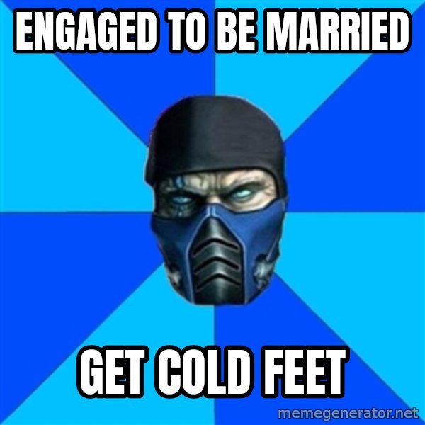 Sub Zero meme: Engaged to be married / Get cold feet