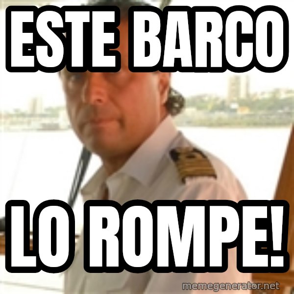 Crazy Captain meme: este barco / lo rompe!