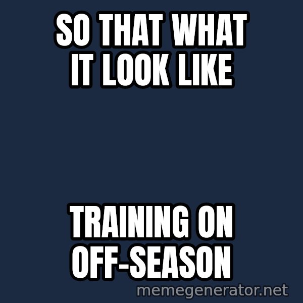 Typical Hockey Player meme: So that what it look like / training on off-season