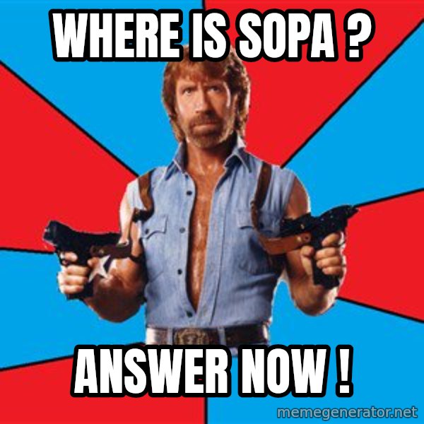 Chuck Norris  meme: Where is SOPA ? / Answer now !