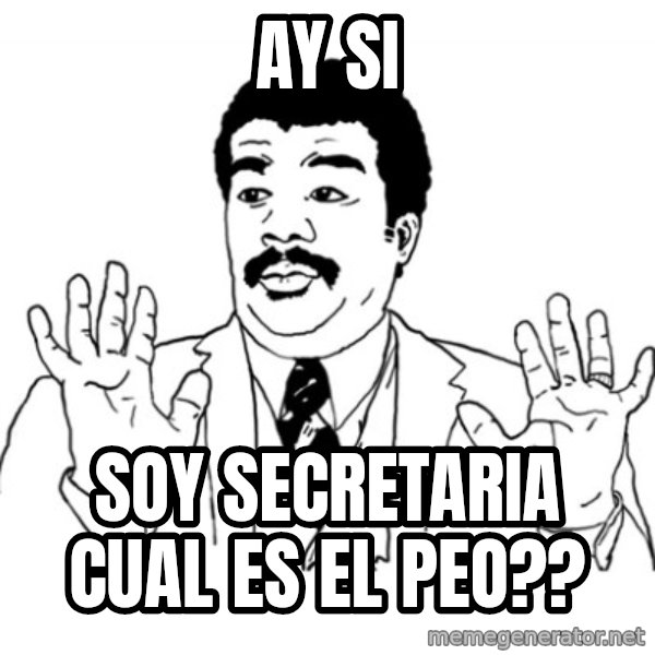 AY SI meme: ay si / soy secretaria  cual es el peo??