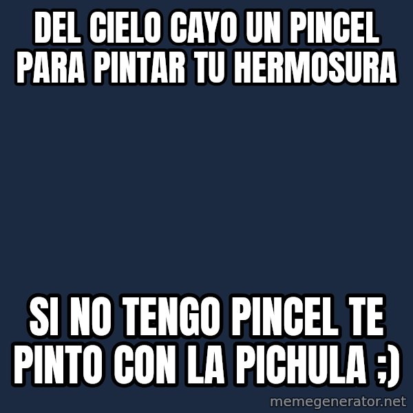 Provincial Man meme: DEL CIELO CAYO UN PINCEL PARA PINTAR TU hERMOSURA / si no tengo pincel te pinto con la pichula ;)
