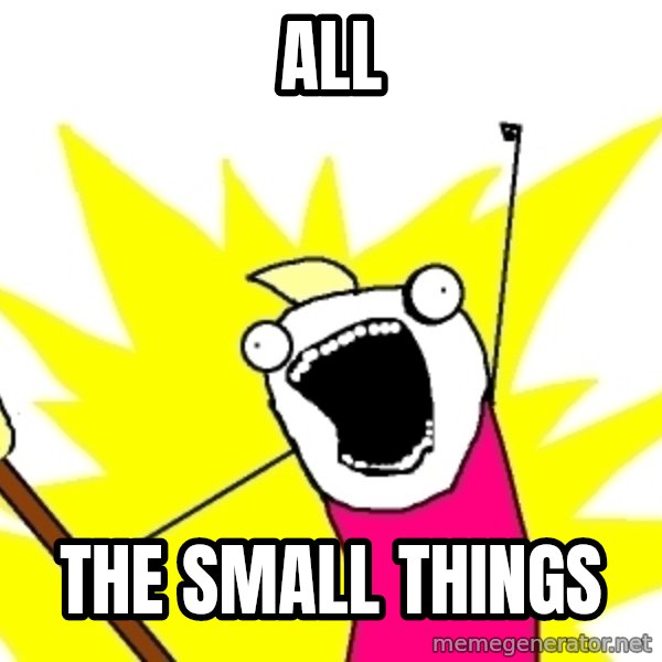 X ALL THE THINGS meme: all / the small things