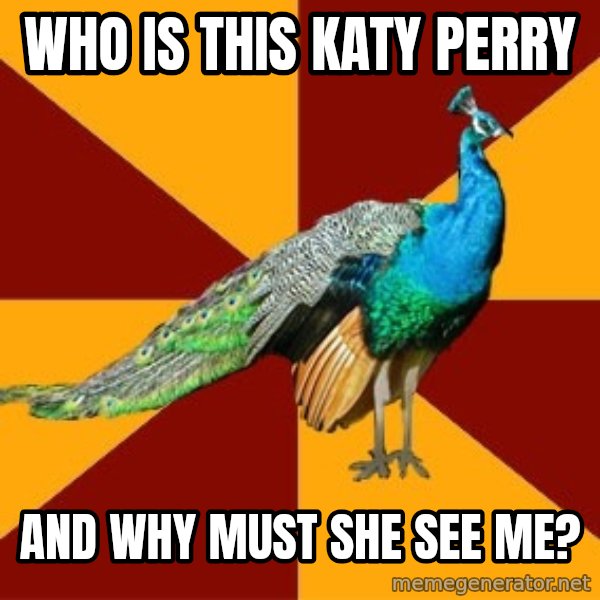 Thespian Peacock meme: Who is this Katy perry / and why must she see me?
