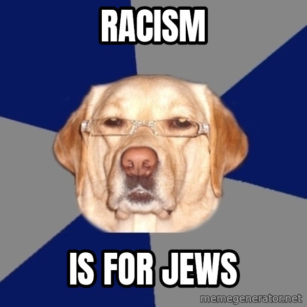 Racist Dog meme: Racism / Is for jews