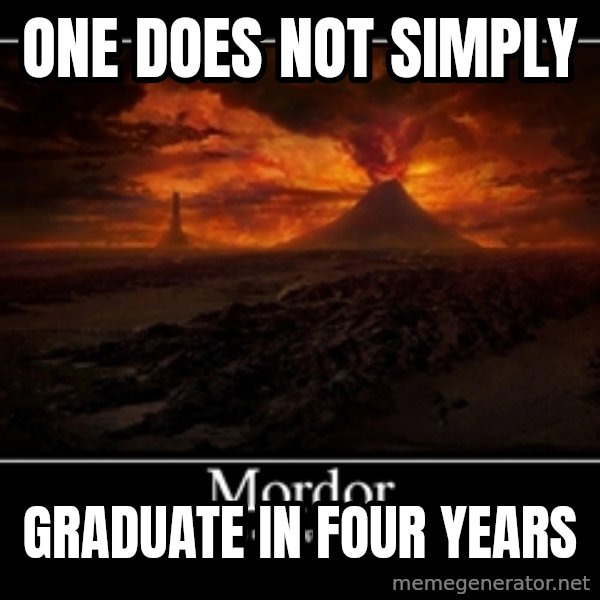 One Does Not Simply meme: One does not simply / graduate in four years