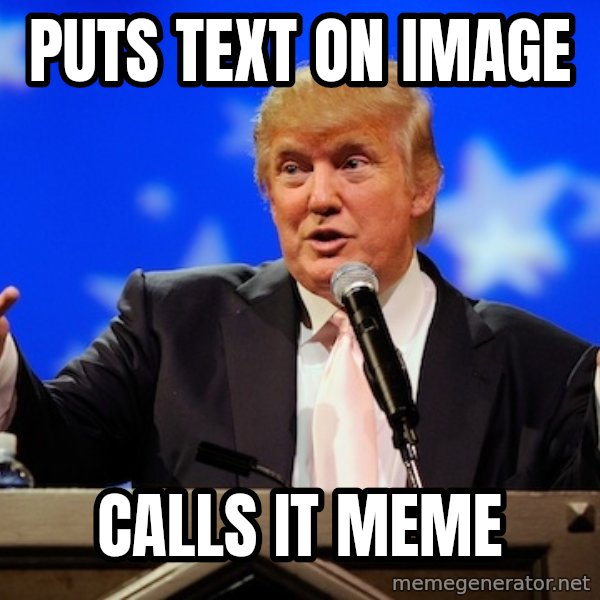 Annoying Facebook Girl meme: puts Text on image / calls it meme