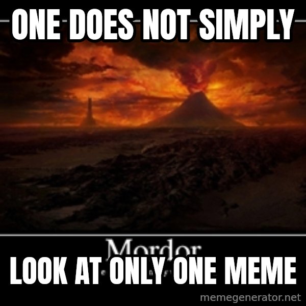 One Does Not Simply meme: ONE DOES NOT SIMPLY / LOOK AT ONLY ONE MEME