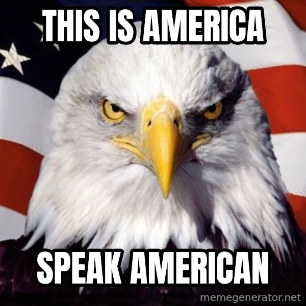 American Pride Eagle meme: This is america / speak american