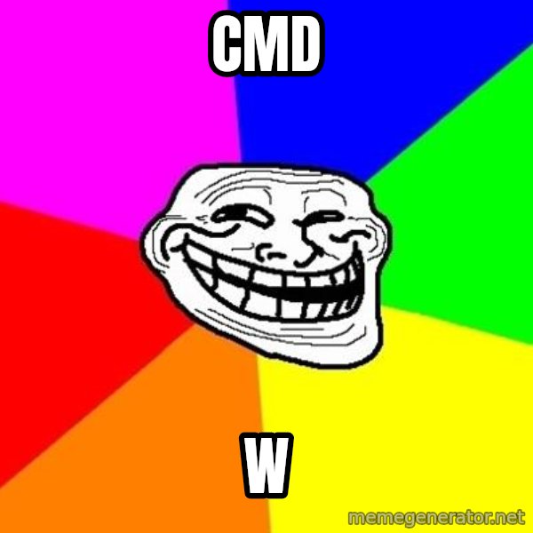 Trollface meme: CMD / W