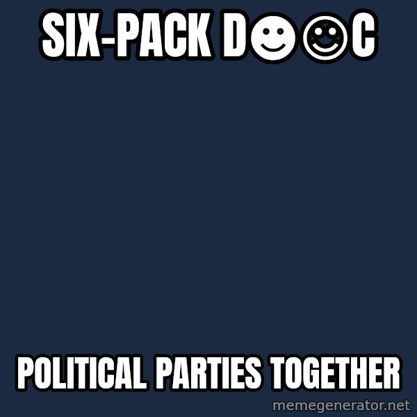 Katainen Perkele meme: six-pack   D☻☺c / political     parties    together