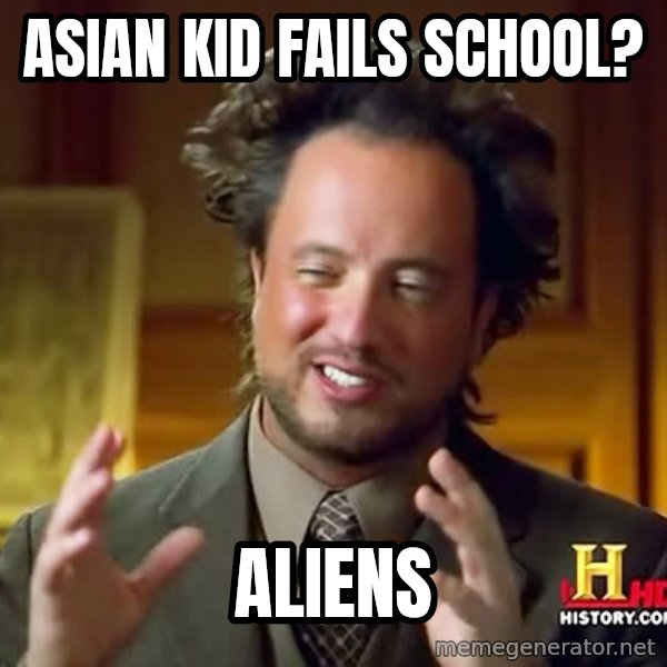 Giorgio A Tsoukalos Hair meme: asian kid fails school? / aliens