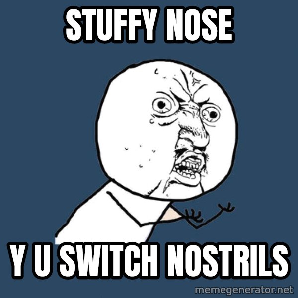 Y U No meme: Stuffy nose / y u switch nostrils