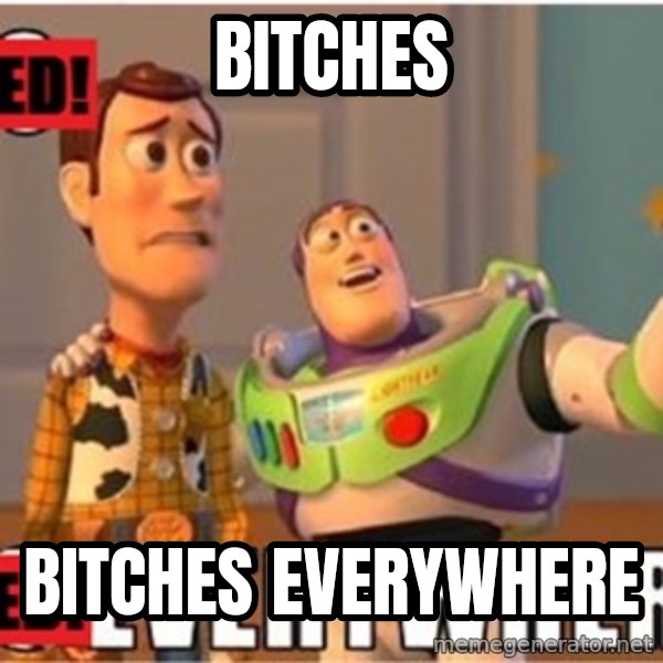 Toy Story Everywhere meme: Bitches / Bitches everywhere