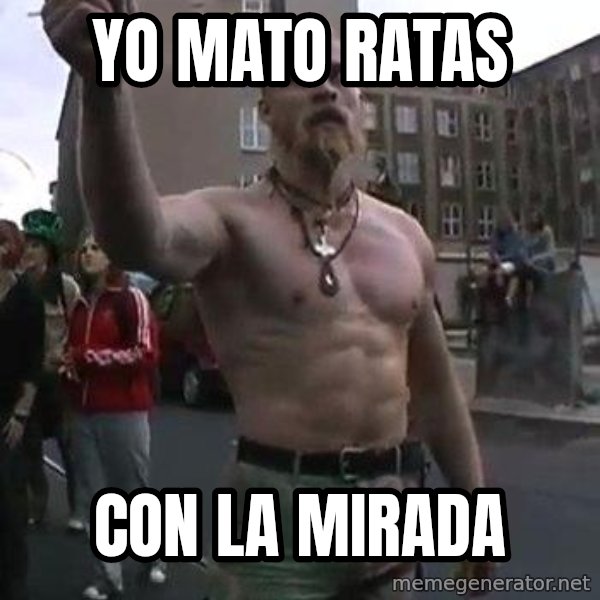 Techno Viking meme: yo mato ratas / con la mirada