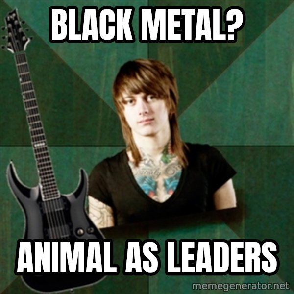 Progressive Guitarist meme: black metal? / animal as leaders