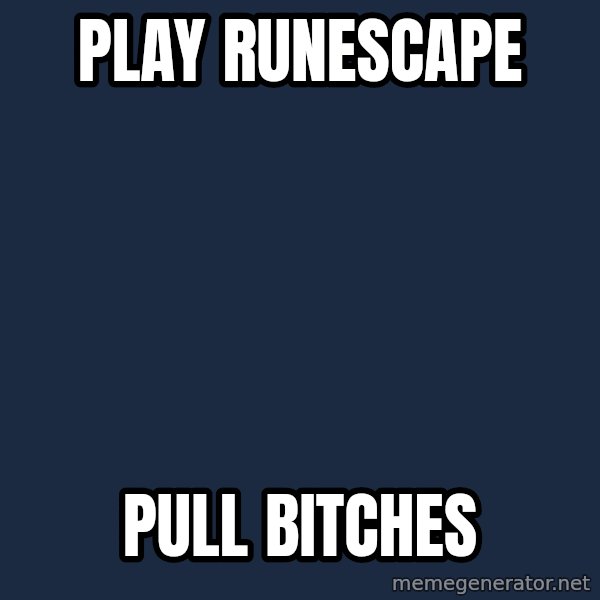 Script Kiddie Anon meme: play runescape / pull bitches