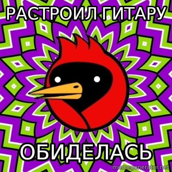 Omsk Crow meme: Растроил гитару / обиделась