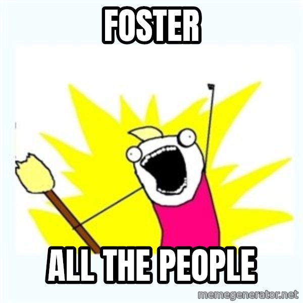 X ALL THE THINGS meme: foster / all the people