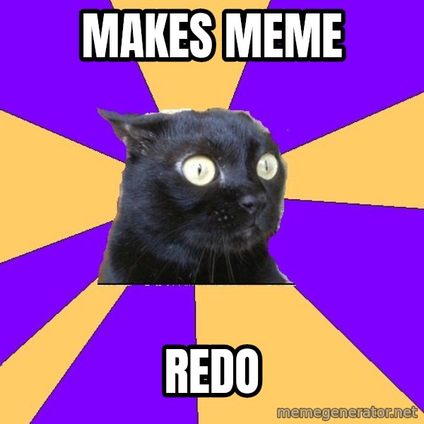 Anxiety Cat meme: makes meme / redo