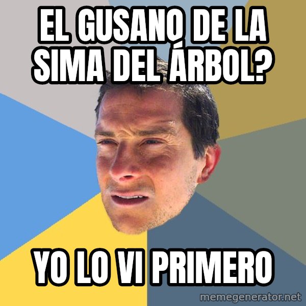 Bear Grylls meme: el GUSANO de la sima del ÁRBOL? / yo lo vi primero