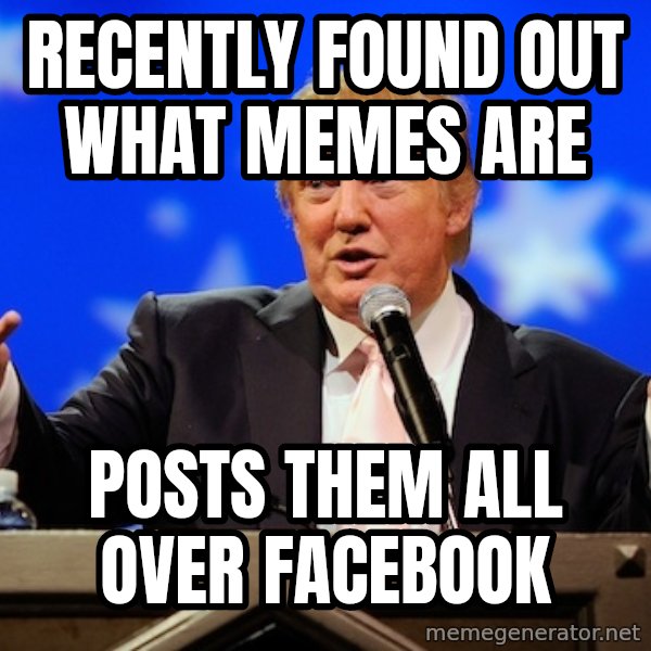 Annoying Facebook Girl meme: RECENTLY FOUND OUT WHAT MEMES ARE / POSTS THEM ALL OVER FACEBOOK