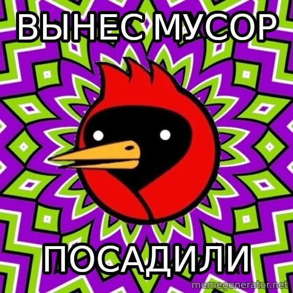 Omsk Crow meme: вынес мусор / посадили