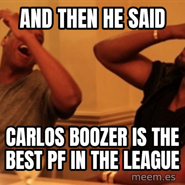 Jay-Z & Kanye Laughing meme: And then he said / carlos boozer is the best pf in the league