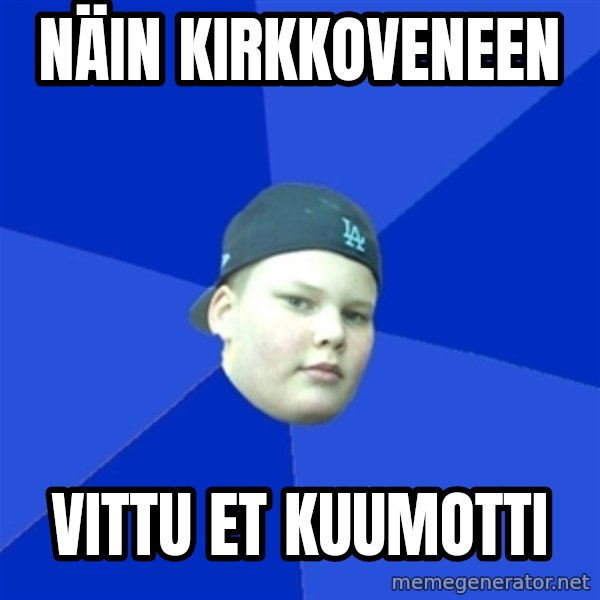 Jonnen Neuvo meme: näin   kirkkoveneen / vittu  et   kuumotti